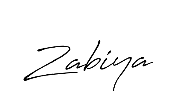 Use a signature maker to create a handwritten signature online. With this signature software, you can design (Antro_Vectra_Bolder) your own signature for name Zabiya. Zabiya signature style 7 images and pictures png