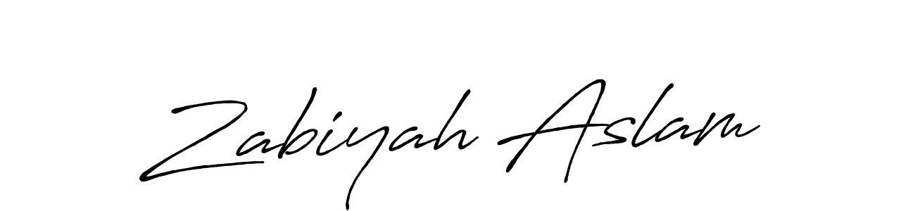 How to make Zabiyah Aslam name signature. Use Antro_Vectra_Bolder style for creating short signs online. This is the latest handwritten sign. Zabiyah Aslam signature style 7 images and pictures png