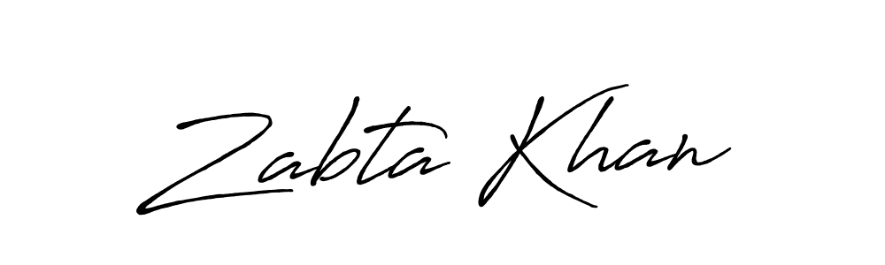 Design your own signature with our free online signature maker. With this signature software, you can create a handwritten (Antro_Vectra_Bolder) signature for name Zabta Khan. Zabta Khan signature style 7 images and pictures png