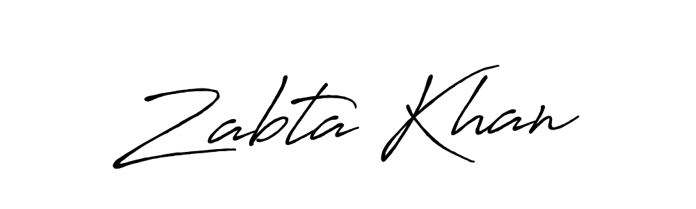 Design your own signature with our free online signature maker. With this signature software, you can create a handwritten (Antro_Vectra_Bolder) signature for name Zabta Khan. Zabta Khan signature style 7 images and pictures png