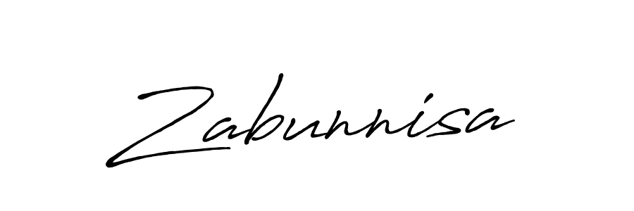 Create a beautiful signature design for name Zabunnisa. With this signature (Antro_Vectra_Bolder) fonts, you can make a handwritten signature for free. Zabunnisa signature style 7 images and pictures png