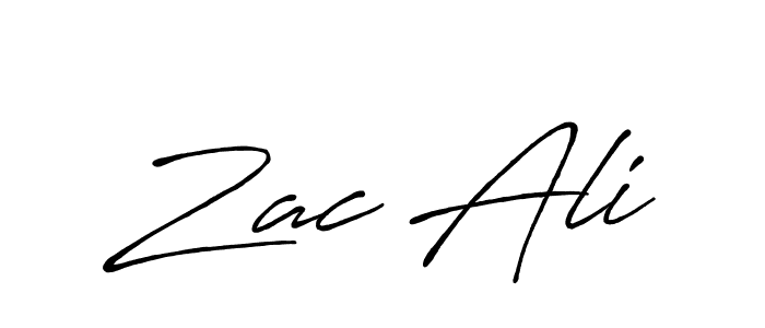 Zac Ali stylish signature style. Best Handwritten Sign (Antro_Vectra_Bolder) for my name. Handwritten Signature Collection Ideas for my name Zac Ali. Zac Ali signature style 7 images and pictures png