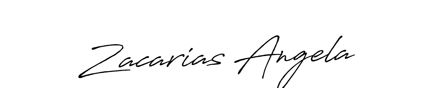 Zacarias Angela stylish signature style. Best Handwritten Sign (Antro_Vectra_Bolder) for my name. Handwritten Signature Collection Ideas for my name Zacarias Angela. Zacarias Angela signature style 7 images and pictures png