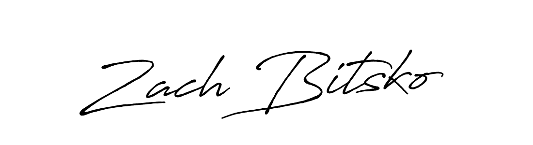 Zach Bitsko stylish signature style. Best Handwritten Sign (Antro_Vectra_Bolder) for my name. Handwritten Signature Collection Ideas for my name Zach Bitsko. Zach Bitsko signature style 7 images and pictures png