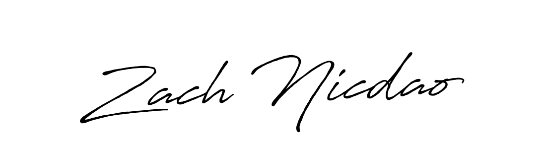 Also You can easily find your signature by using the search form. We will create Zach Nicdao name handwritten signature images for you free of cost using Antro_Vectra_Bolder sign style. Zach Nicdao signature style 7 images and pictures png