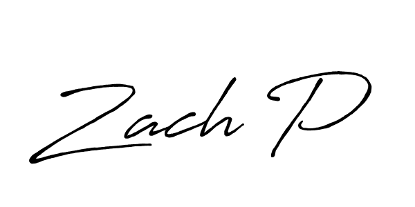 It looks lik you need a new signature style for name Zach P. Design unique handwritten (Antro_Vectra_Bolder) signature with our free signature maker in just a few clicks. Zach P signature style 7 images and pictures png