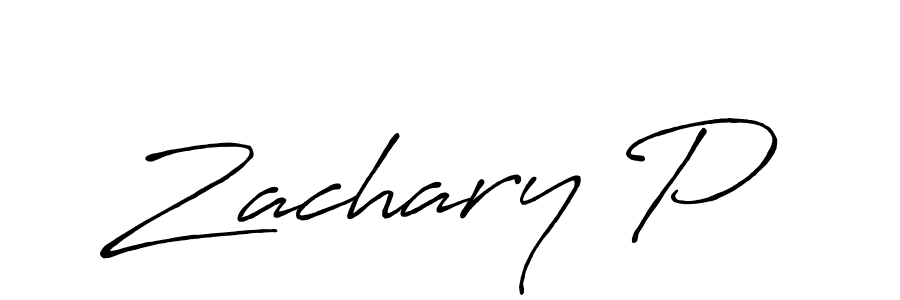 It looks lik you need a new signature style for name Zachary P. Design unique handwritten (Antro_Vectra_Bolder) signature with our free signature maker in just a few clicks. Zachary P signature style 7 images and pictures png