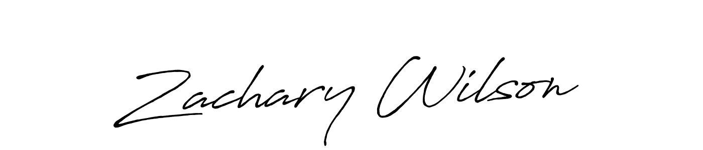 How to make Zachary Wilson name signature. Use Antro_Vectra_Bolder style for creating short signs online. This is the latest handwritten sign. Zachary Wilson signature style 7 images and pictures png