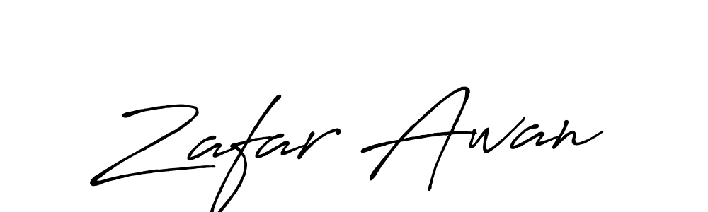 Make a beautiful signature design for name Zafar Awan. With this signature (Antro_Vectra_Bolder) style, you can create a handwritten signature for free. Zafar Awan signature style 7 images and pictures png