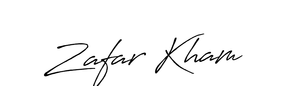 Design your own signature with our free online signature maker. With this signature software, you can create a handwritten (Antro_Vectra_Bolder) signature for name Zafar Kham. Zafar Kham signature style 7 images and pictures png