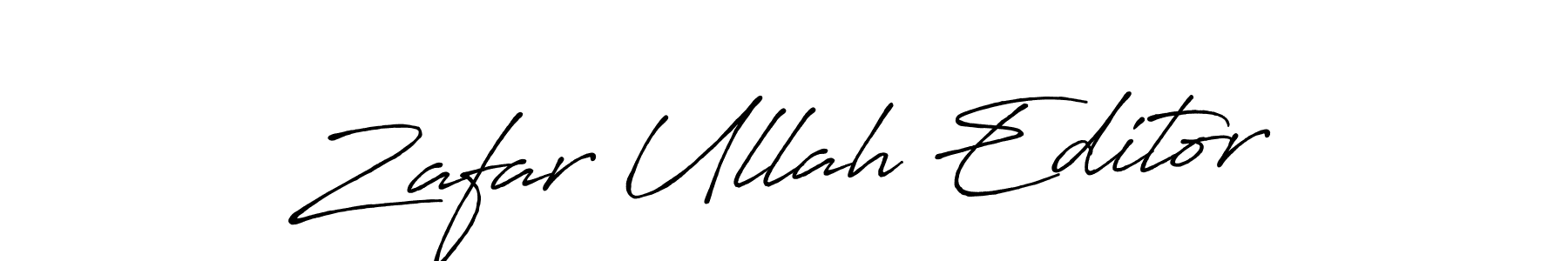 How to make Zafar Ullah Editor name signature. Use Antro_Vectra_Bolder style for creating short signs online. This is the latest handwritten sign. Zafar Ullah Editor signature style 7 images and pictures png