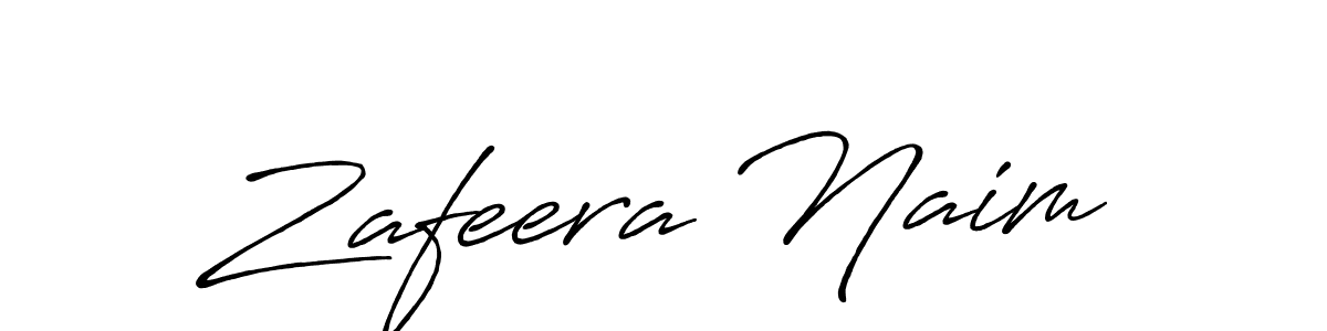 How to make Zafeera Naim name signature. Use Antro_Vectra_Bolder style for creating short signs online. This is the latest handwritten sign. Zafeera Naim signature style 7 images and pictures png