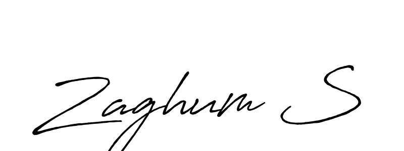 It looks lik you need a new signature style for name Zaghum S. Design unique handwritten (Antro_Vectra_Bolder) signature with our free signature maker in just a few clicks. Zaghum S signature style 7 images and pictures png