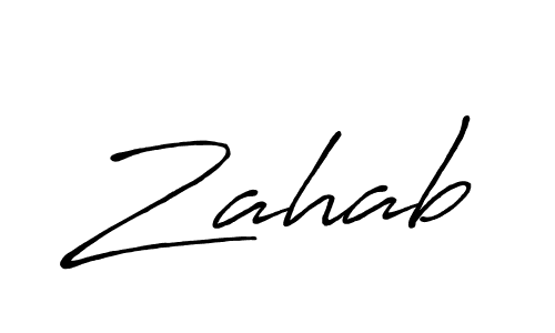 Zahab stylish signature style. Best Handwritten Sign (Antro_Vectra_Bolder) for my name. Handwritten Signature Collection Ideas for my name Zahab. Zahab signature style 7 images and pictures png