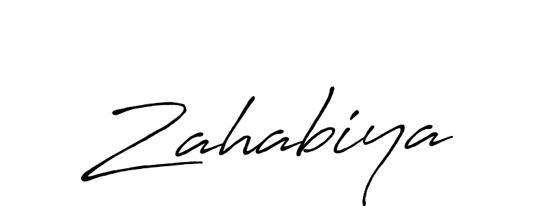 Create a beautiful signature design for name Zahabiya. With this signature (Antro_Vectra_Bolder) fonts, you can make a handwritten signature for free. Zahabiya signature style 7 images and pictures png