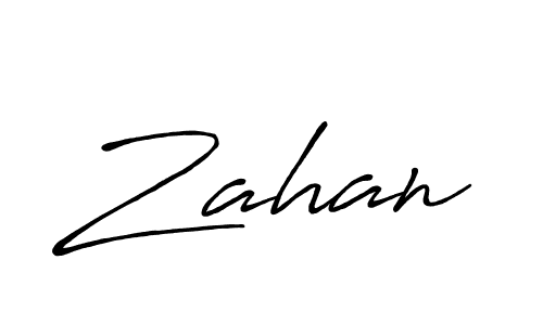 Zahan stylish signature style. Best Handwritten Sign (Antro_Vectra_Bolder) for my name. Handwritten Signature Collection Ideas for my name Zahan. Zahan signature style 7 images and pictures png
