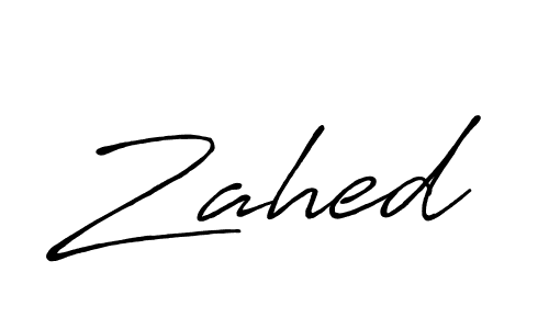 How to make Zahed signature? Antro_Vectra_Bolder is a professional autograph style. Create handwritten signature for Zahed name. Zahed signature style 7 images and pictures png