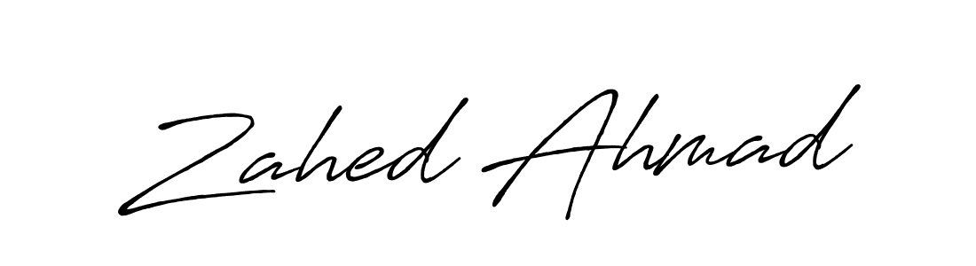 Use a signature maker to create a handwritten signature online. With this signature software, you can design (Antro_Vectra_Bolder) your own signature for name Zahed Ahmad. Zahed Ahmad signature style 7 images and pictures png