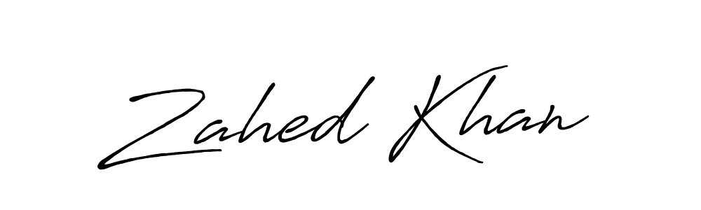 How to make Zahed Khan name signature. Use Antro_Vectra_Bolder style for creating short signs online. This is the latest handwritten sign. Zahed Khan signature style 7 images and pictures png