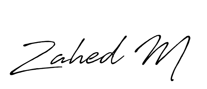 How to make Zahed M signature? Antro_Vectra_Bolder is a professional autograph style. Create handwritten signature for Zahed M name. Zahed M signature style 7 images and pictures png