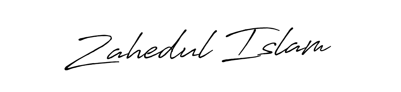 Create a beautiful signature design for name Zahedul Islam. With this signature (Antro_Vectra_Bolder) fonts, you can make a handwritten signature for free. Zahedul Islam signature style 7 images and pictures png