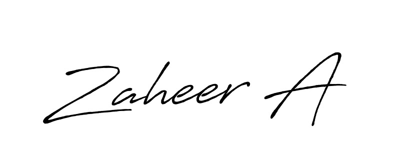 Create a beautiful signature design for name Zaheer A. With this signature (Antro_Vectra_Bolder) fonts, you can make a handwritten signature for free. Zaheer A signature style 7 images and pictures png