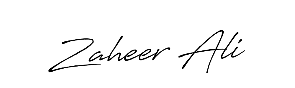 Create a beautiful signature design for name Zaheer Ali. With this signature (Antro_Vectra_Bolder) fonts, you can make a handwritten signature for free. Zaheer Ali signature style 7 images and pictures png