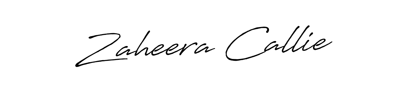 How to make Zaheera Callie name signature. Use Antro_Vectra_Bolder style for creating short signs online. This is the latest handwritten sign. Zaheera Callie signature style 7 images and pictures png