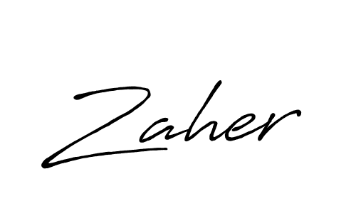 Zaher stylish signature style. Best Handwritten Sign (Antro_Vectra_Bolder) for my name. Handwritten Signature Collection Ideas for my name Zaher. Zaher signature style 7 images and pictures png