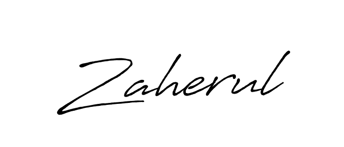 Use a signature maker to create a handwritten signature online. With this signature software, you can design (Antro_Vectra_Bolder) your own signature for name Zaherul. Zaherul signature style 7 images and pictures png