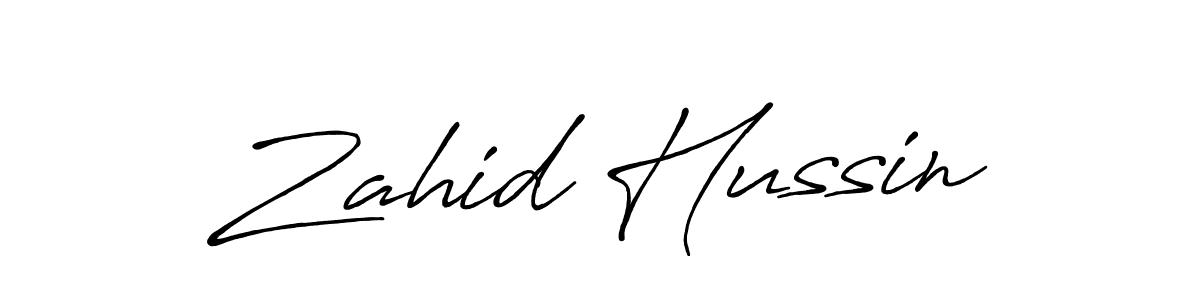 How to make Zahid Hussin name signature. Use Antro_Vectra_Bolder style for creating short signs online. This is the latest handwritten sign. Zahid Hussin signature style 7 images and pictures png