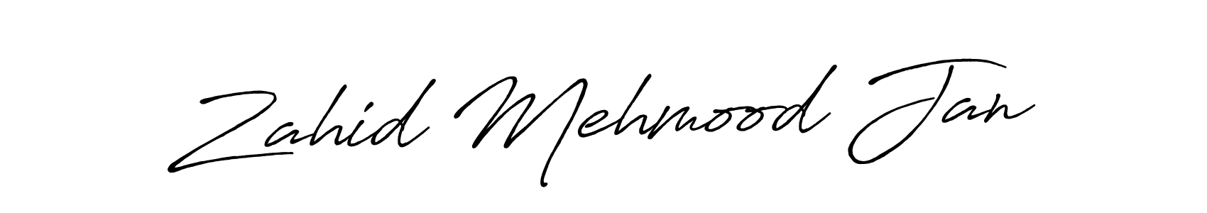 Make a beautiful signature design for name Zahid Mehmood Jan. With this signature (Antro_Vectra_Bolder) style, you can create a handwritten signature for free. Zahid Mehmood Jan signature style 7 images and pictures png