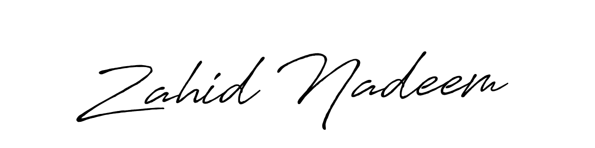 Antro_Vectra_Bolder is a professional signature style that is perfect for those who want to add a touch of class to their signature. It is also a great choice for those who want to make their signature more unique. Get Zahid Nadeem name to fancy signature for free. Zahid Nadeem signature style 7 images and pictures png