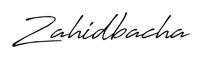 Give your name Zahidbacha an exquisite flair with the Antro_Vectra_Bolder script font. Ideal for contracts, resumes, and formal letterheads. Zahidbacha signature style 7 images and pictures png