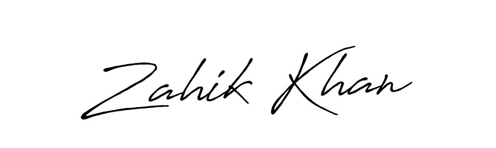 if you are searching for the best signature style for your name Zahik Khan. so please give up your signature search. here we have designed multiple signature styles  using Antro_Vectra_Bolder. Zahik Khan signature style 7 images and pictures png