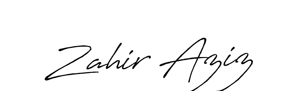 Create a beautiful signature design for name Zahir Aziz. With this signature (Antro_Vectra_Bolder) fonts, you can make a handwritten signature for free. Zahir Aziz signature style 7 images and pictures png