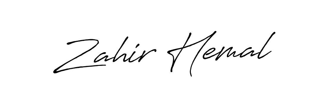 if you are searching for the best signature style for your name Zahir Hemal. so please give up your signature search. here we have designed multiple signature styles  using Antro_Vectra_Bolder. Zahir Hemal signature style 7 images and pictures png