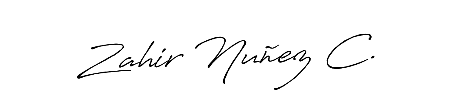 How to make Zahir Nuñez C. name signature. Use Antro_Vectra_Bolder style for creating short signs online. This is the latest handwritten sign. Zahir Nuñez C. signature style 7 images and pictures png