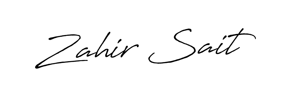 You should practise on your own different ways (Antro_Vectra_Bolder) to write your name (Zahir Sait) in signature. don't let someone else do it for you. Zahir Sait signature style 7 images and pictures png