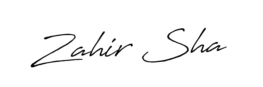 Make a beautiful signature design for name Zahir Sha. With this signature (Antro_Vectra_Bolder) style, you can create a handwritten signature for free. Zahir Sha signature style 7 images and pictures png