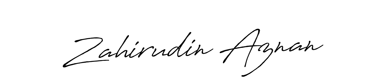 Zahirudin Aznan stylish signature style. Best Handwritten Sign (Antro_Vectra_Bolder) for my name. Handwritten Signature Collection Ideas for my name Zahirudin Aznan. Zahirudin Aznan signature style 7 images and pictures png