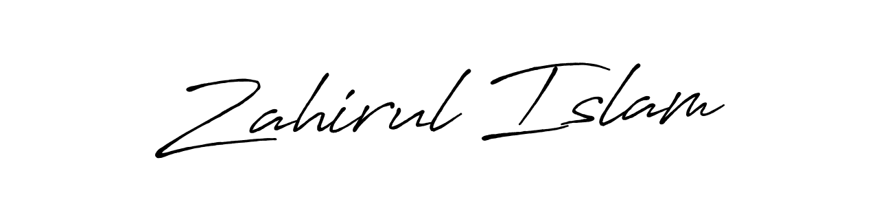 Make a beautiful signature design for name Zahirul Islam. With this signature (Antro_Vectra_Bolder) style, you can create a handwritten signature for free. Zahirul Islam signature style 7 images and pictures png