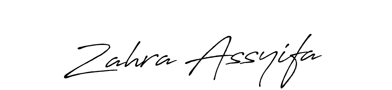 Make a beautiful signature design for name Zahra Assyifa. With this signature (Antro_Vectra_Bolder) style, you can create a handwritten signature for free. Zahra Assyifa signature style 7 images and pictures png