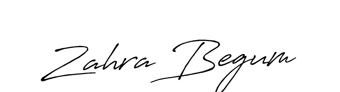 Zahra Begum stylish signature style. Best Handwritten Sign (Antro_Vectra_Bolder) for my name. Handwritten Signature Collection Ideas for my name Zahra Begum. Zahra Begum signature style 7 images and pictures png