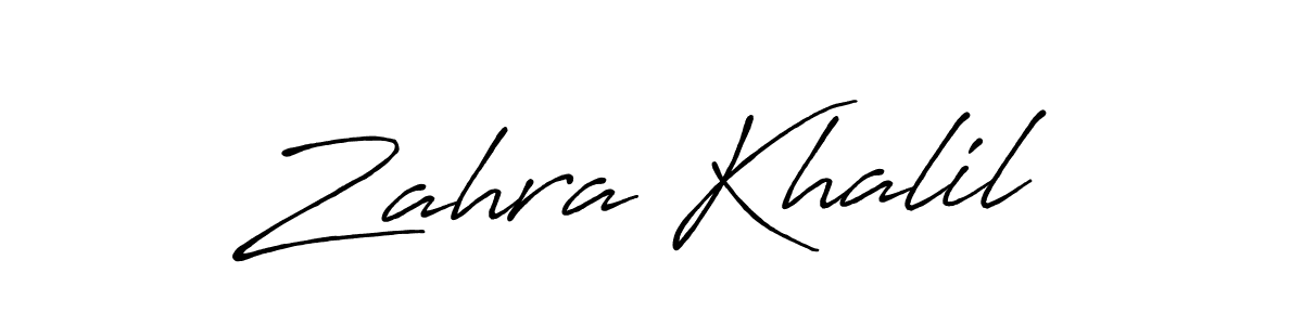 Make a beautiful signature design for name Zahra Khalil. Use this online signature maker to create a handwritten signature for free. Zahra Khalil signature style 7 images and pictures png