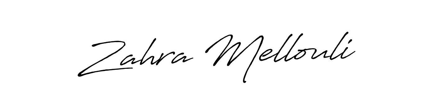 Make a short Zahra Mellouli signature style. Manage your documents anywhere anytime using Antro_Vectra_Bolder. Create and add eSignatures, submit forms, share and send files easily. Zahra Mellouli signature style 7 images and pictures png