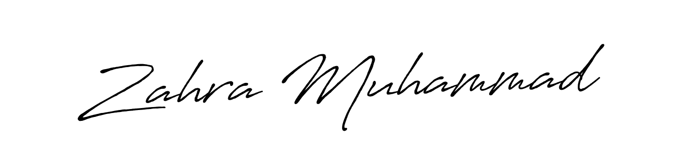 It looks lik you need a new signature style for name Zahra Muhammad. Design unique handwritten (Antro_Vectra_Bolder) signature with our free signature maker in just a few clicks. Zahra Muhammad signature style 7 images and pictures png
