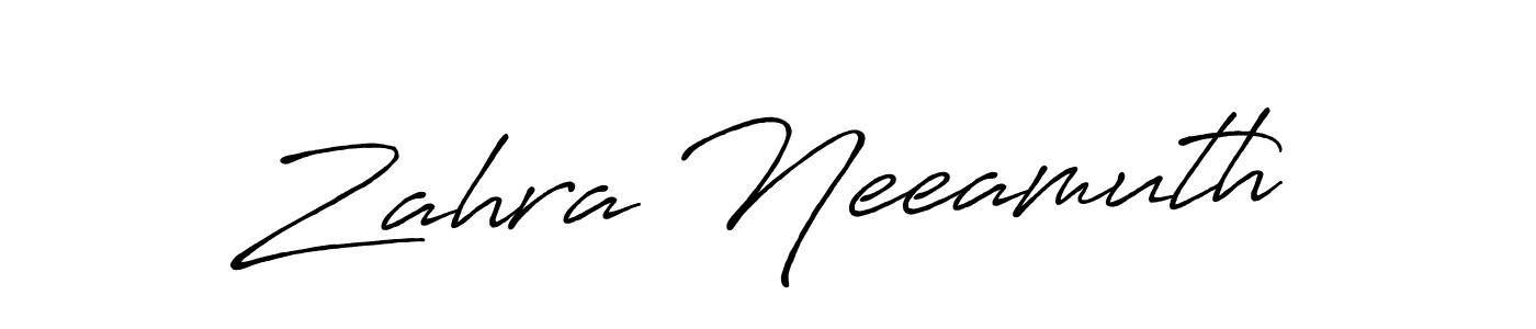 Design your own signature with our free online signature maker. With this signature software, you can create a handwritten (Antro_Vectra_Bolder) signature for name Zahra Neeamuth. Zahra Neeamuth signature style 7 images and pictures png