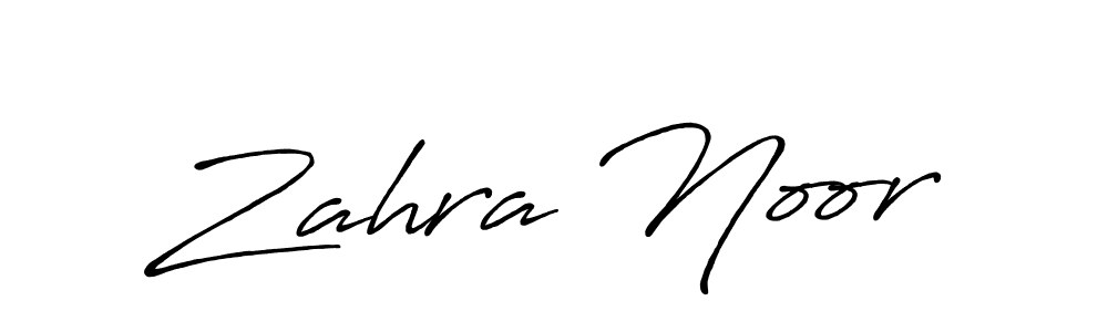 Create a beautiful signature design for name Zahra Noor. With this signature (Antro_Vectra_Bolder) fonts, you can make a handwritten signature for free. Zahra Noor signature style 7 images and pictures png