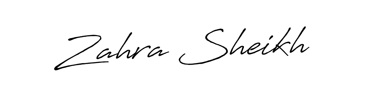 Use a signature maker to create a handwritten signature online. With this signature software, you can design (Antro_Vectra_Bolder) your own signature for name Zahra Sheikh. Zahra Sheikh signature style 7 images and pictures png